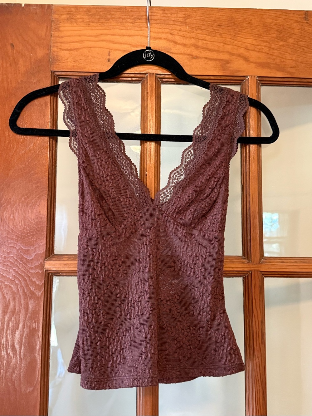 Free People Lace Trim V-Neck Sleep Tank - Brown